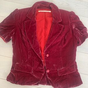 Twelfth street by Cynthia vincent velvet puff sleeve mini jacket